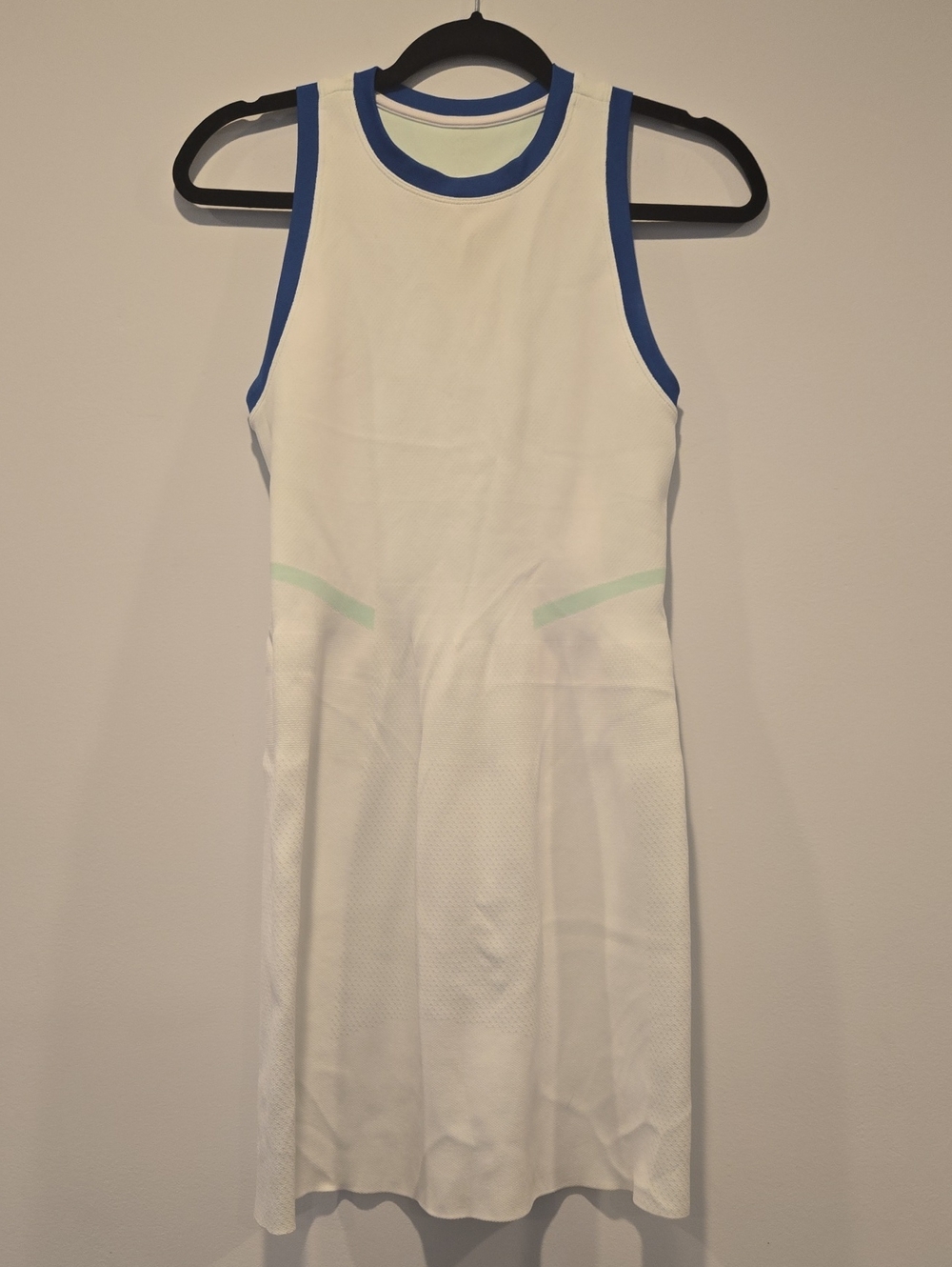 Sweaty Betty Racerback Activewear Dress White Blue Trim Size Small